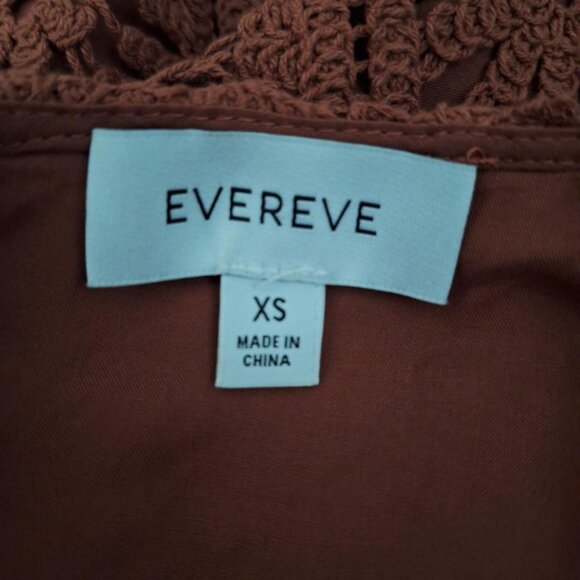 Evereve Brooklyn Crochet Dress brown brick Fall Cocktail Dress pockets Size X - Picture 6 of 8